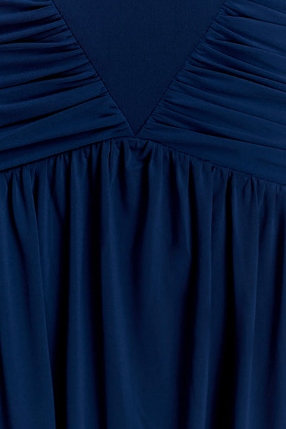 Emory Jersey Cape Maxi Dress in Navy