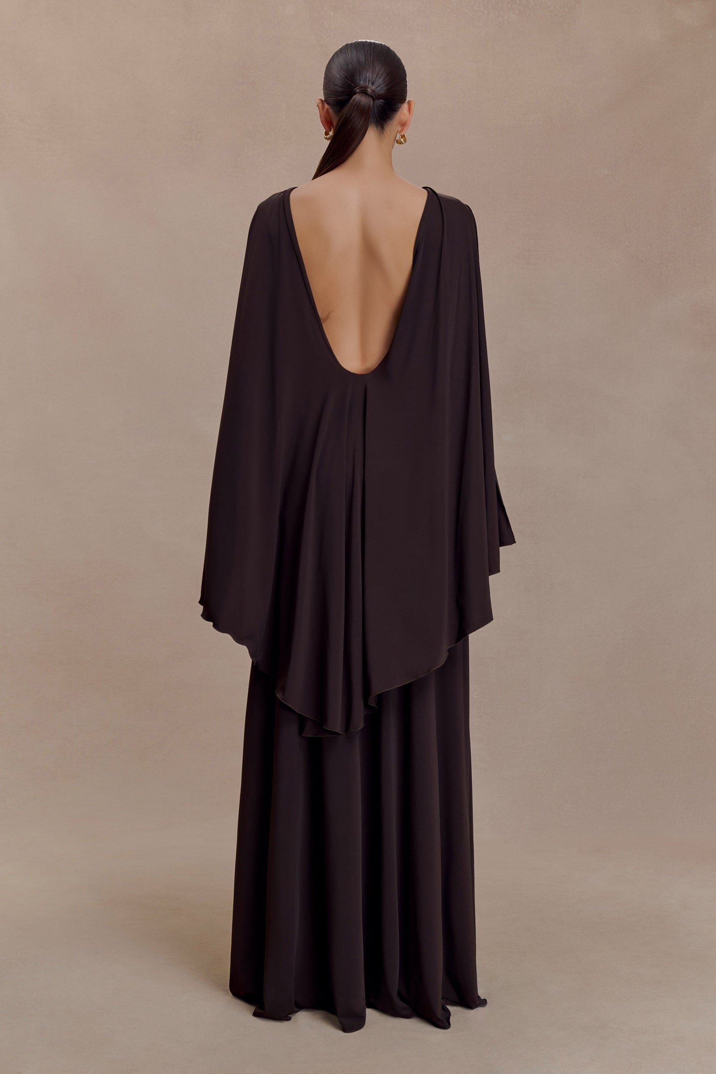 Emory Jersey Cape Maxi Dress in Navy