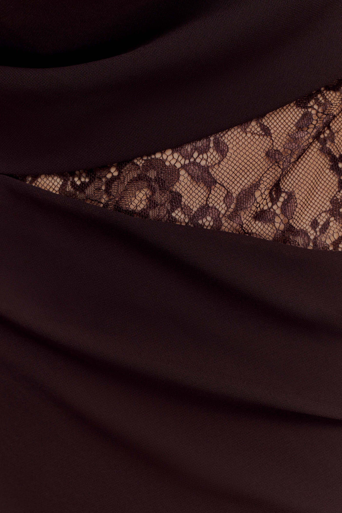 Arra Chiffon & Lace Halter Maxi Dress in Plum