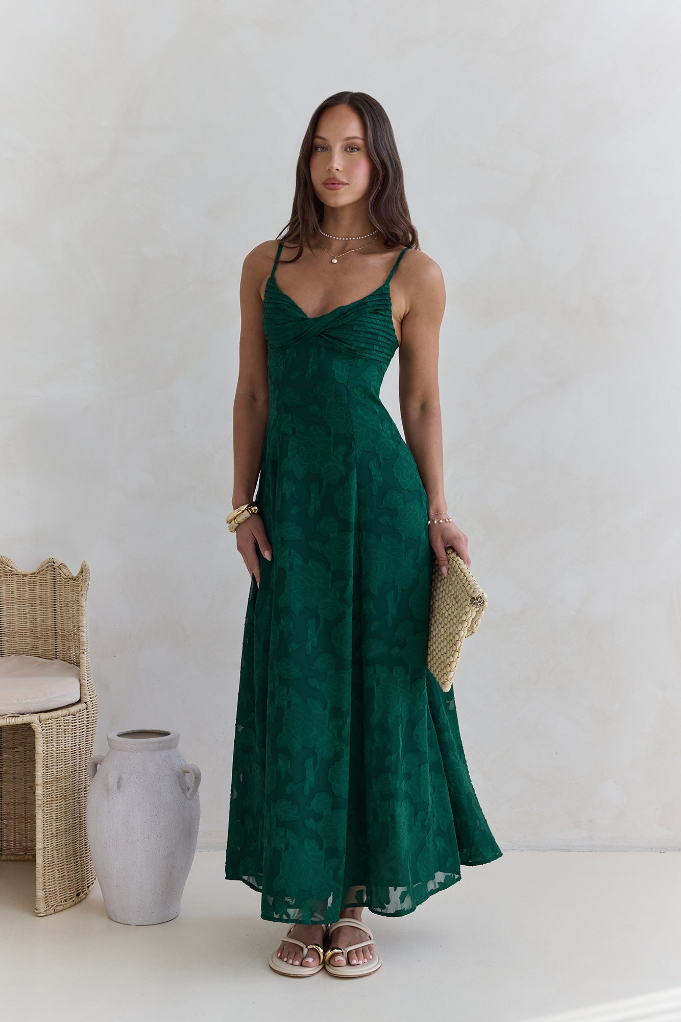 Habita Forest Green Maxi Dress