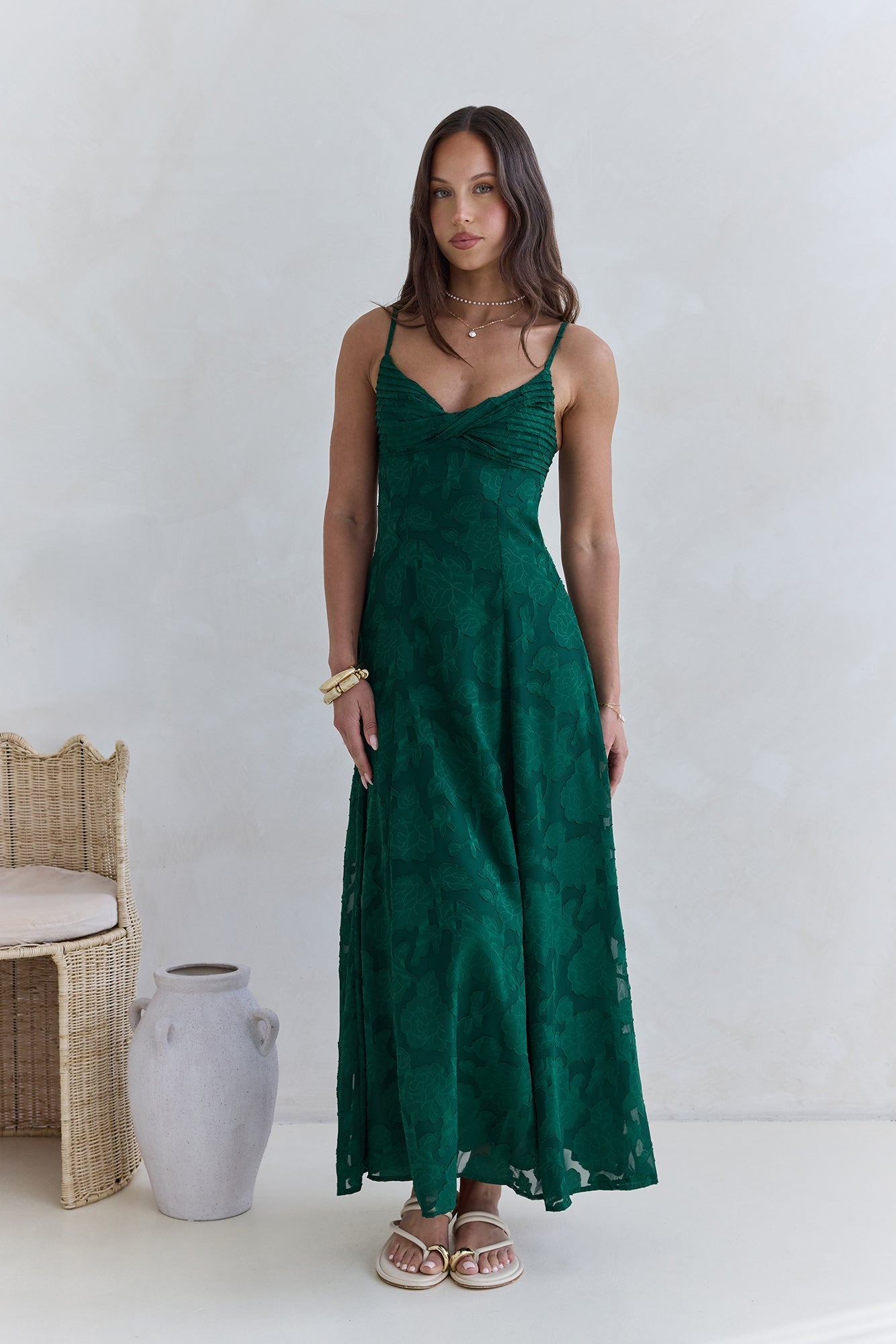 Habita Forest Green Maxi Dress