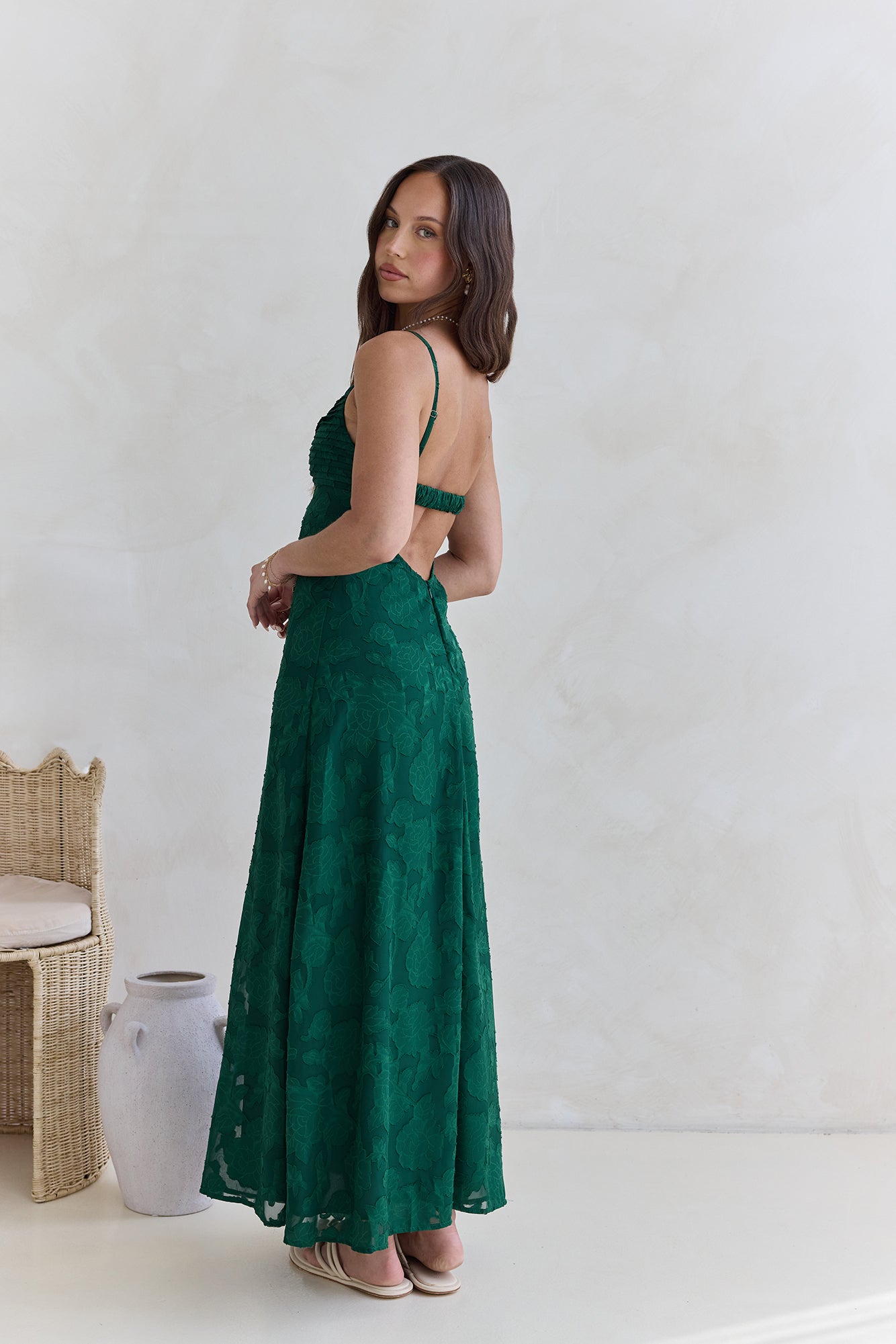 Habita Forest Green Maxi Dress