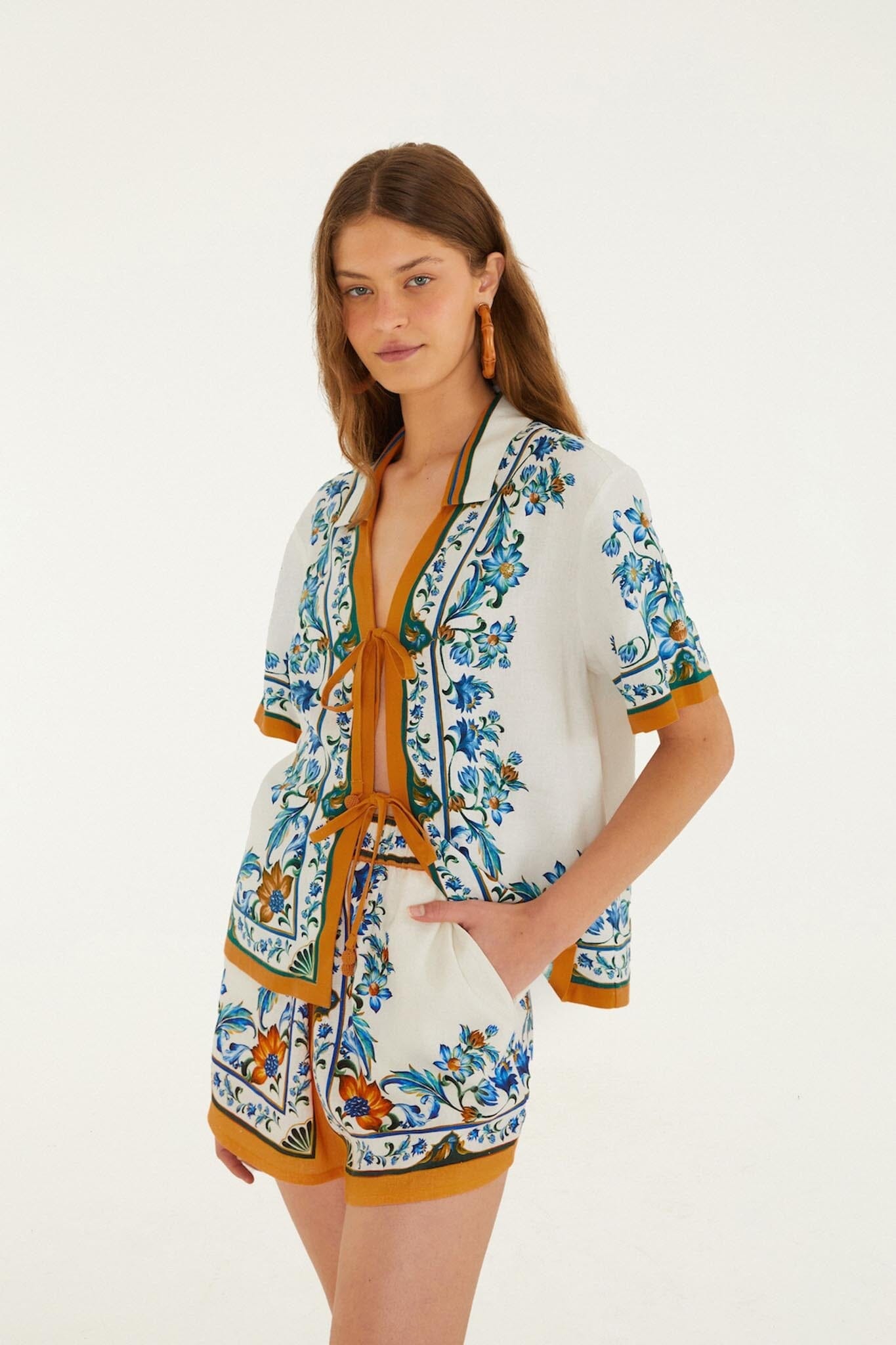 Isabelle Scallop Linen Maxi Dress