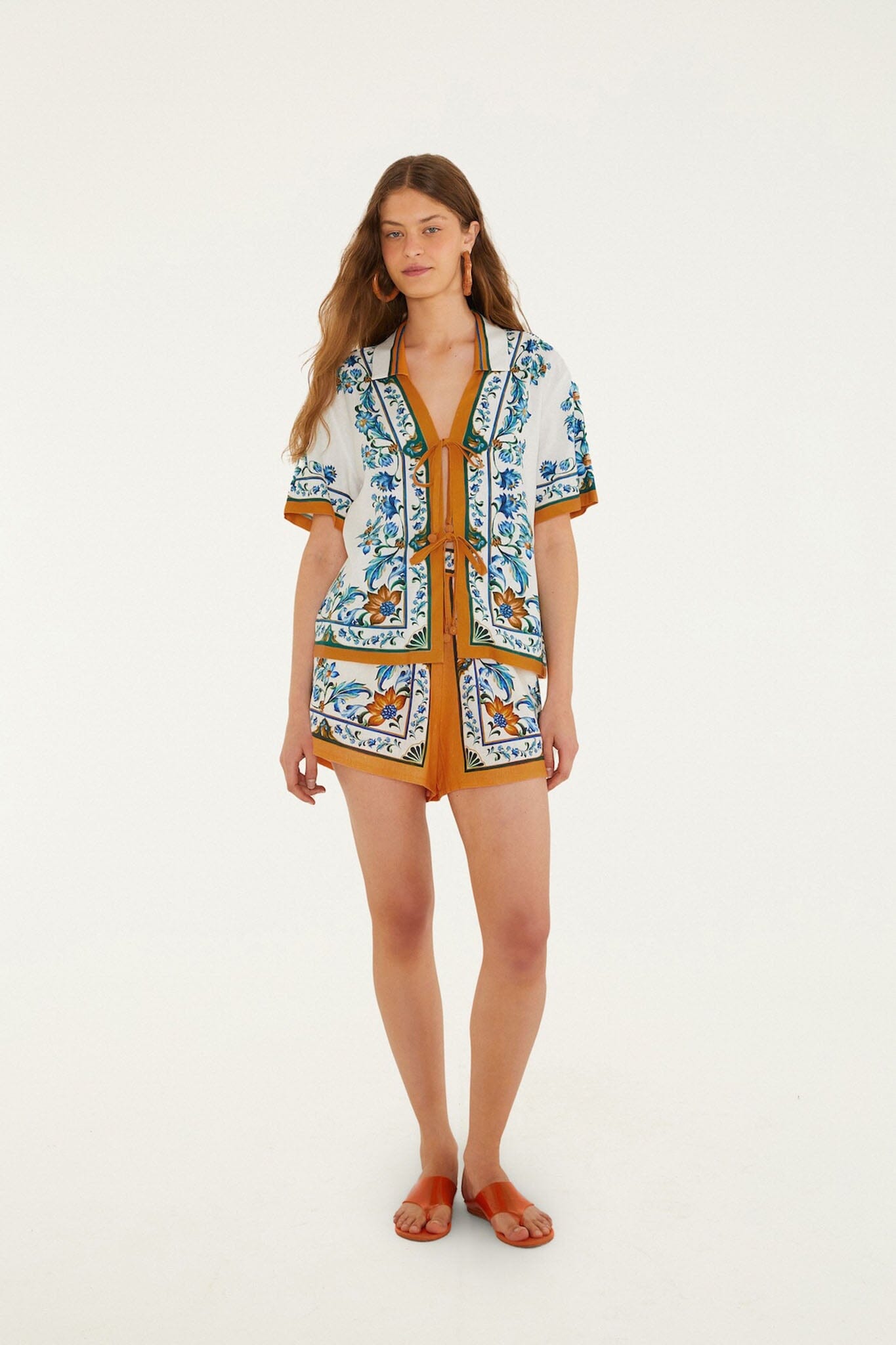 Isabelle Scallop Linen Maxi Dress