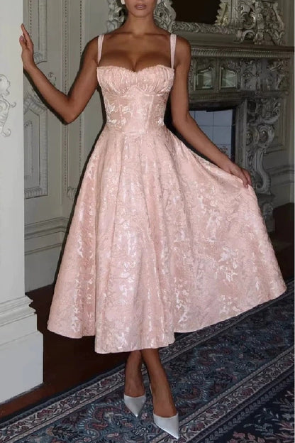 Arabella Jacquard Satin A-Line Dress