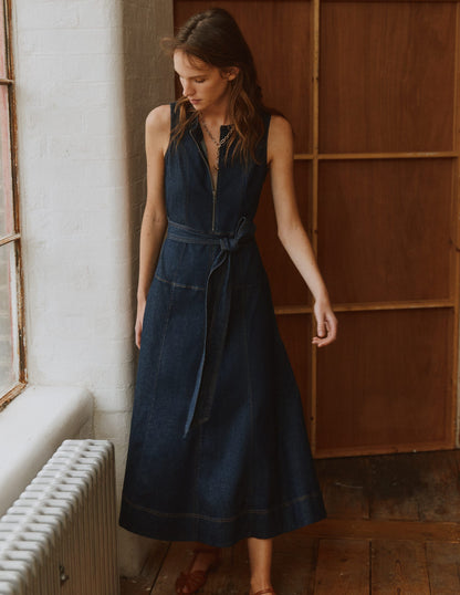 Margot Denim Zip Dress