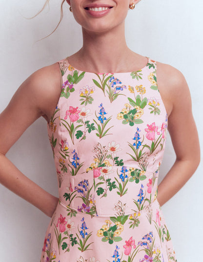 Silvia Boned Bodice Maxi Dress in Green Opulent Blossom