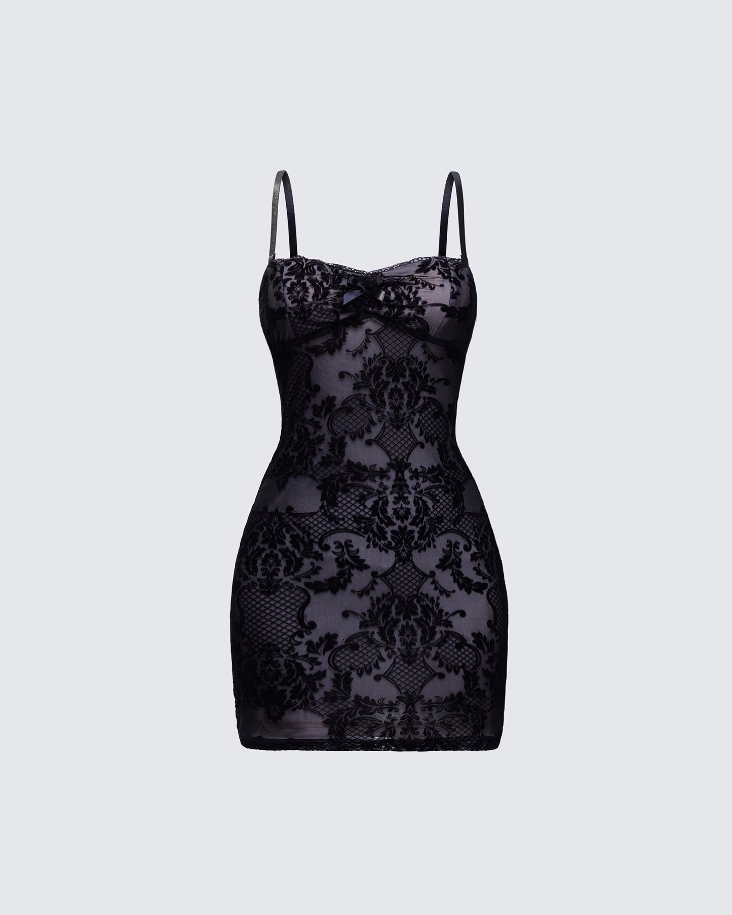 Vivienne Flocked Mesh Mini Dress