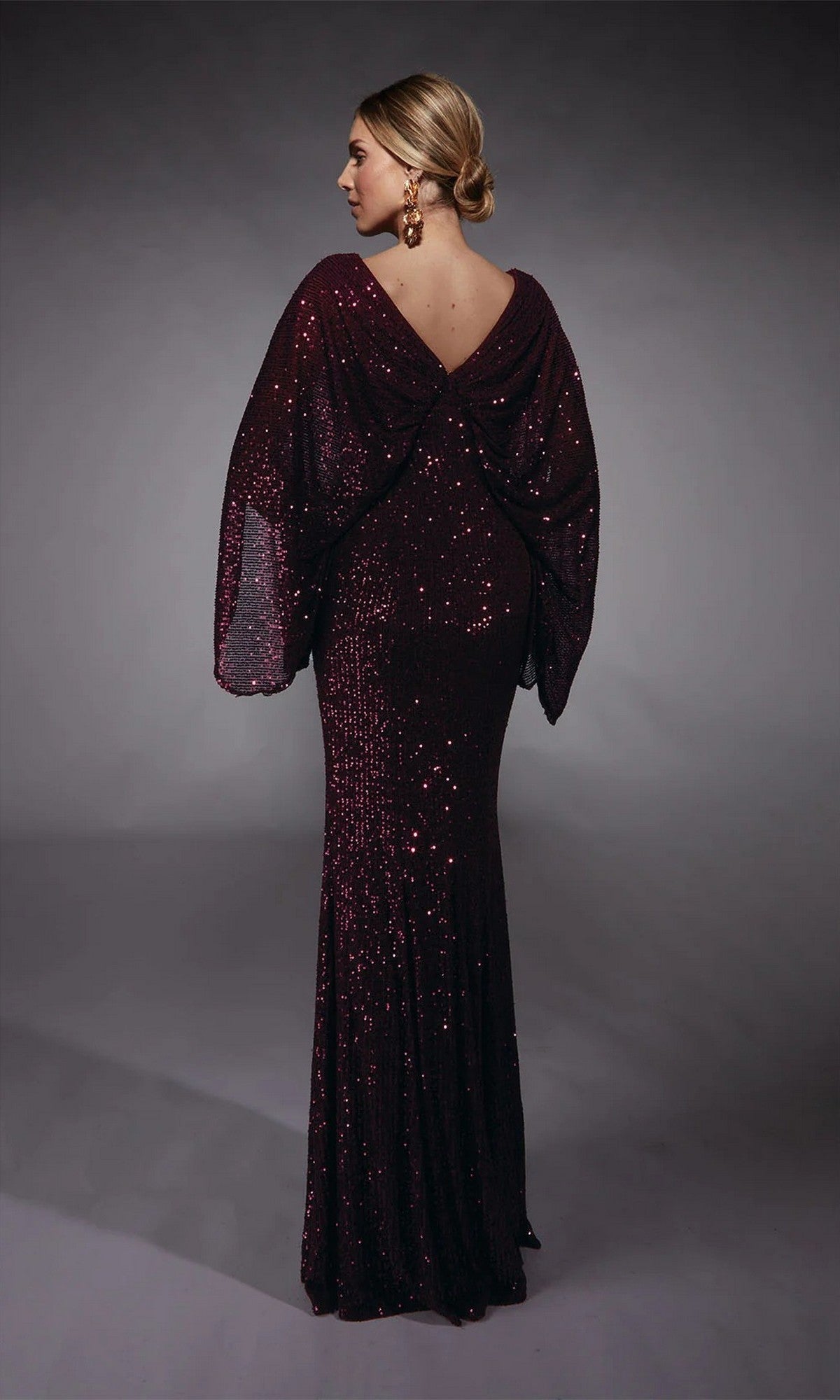 Alyce Navy Silk Formal Gown