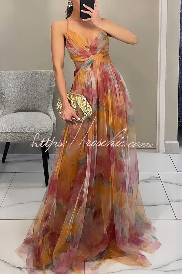 Giselle Tulle Floral Maxi Dress