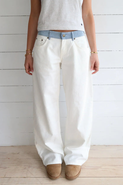 MILLY STRIPED RELAXED JEANS