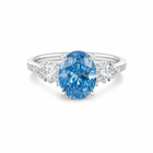 4ct Oval-Shaped Icy Blue Statement Ring