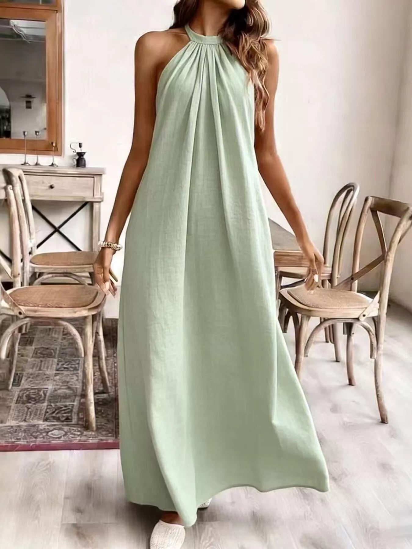 Margot Halter Maxi Dress in Cream