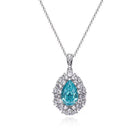 6.2ct Drop Shaped Paraiba-Inspired Necklace