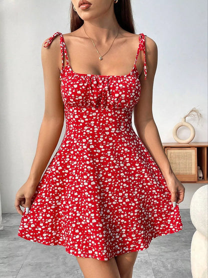 Margot Floral Tie-Strap Mini Dress