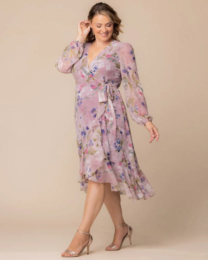 Celestine Metallic High-Low Cocktail Dress