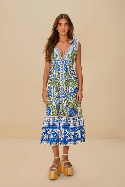 Isabelle Scallop Linen Maxi Dress