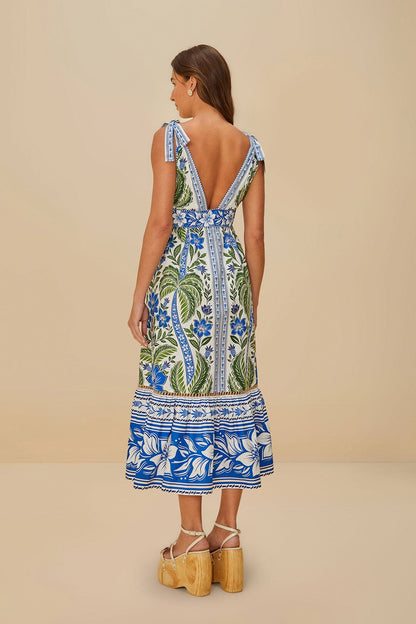 Isabelle Scallop Linen Maxi Dress