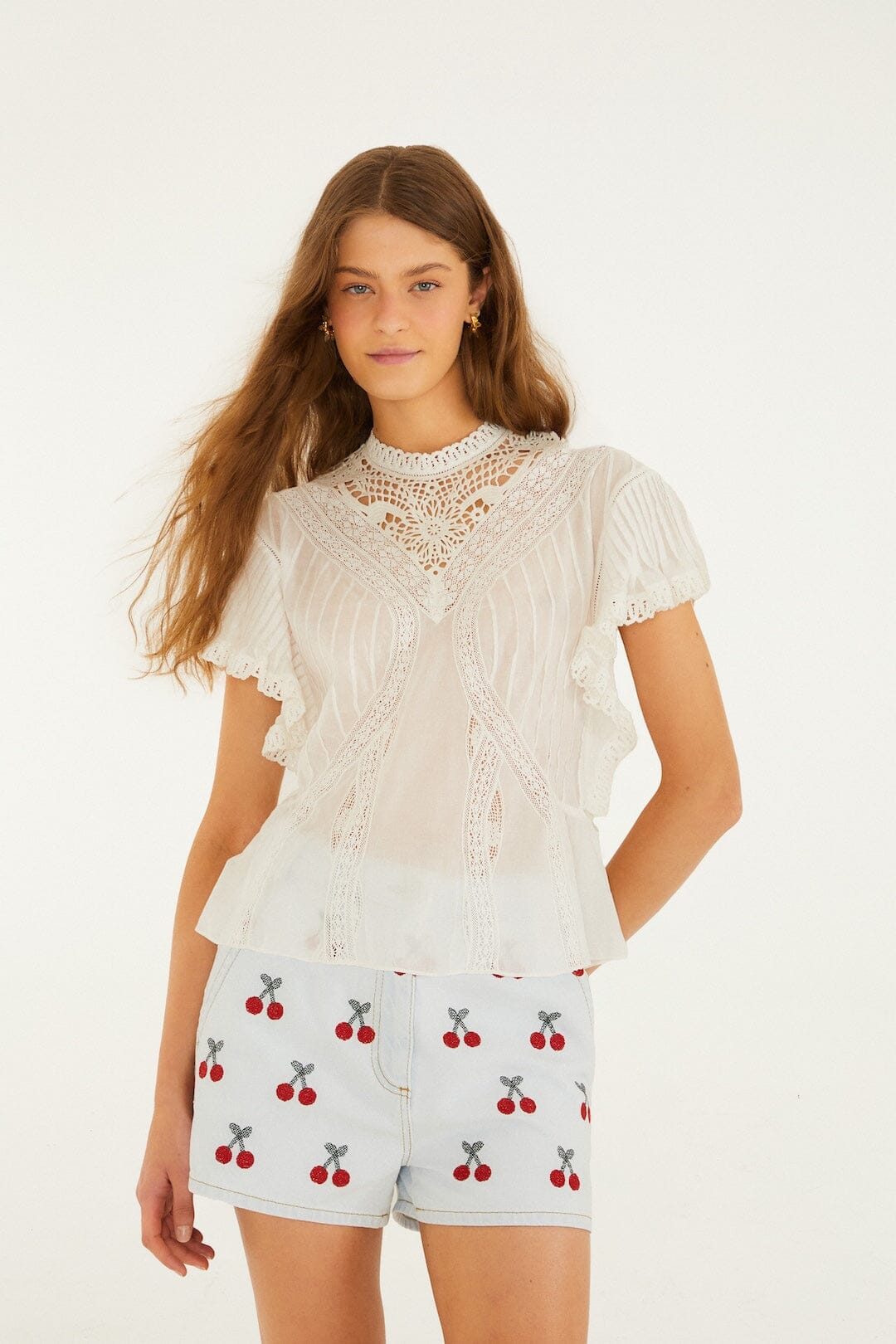 Isabelle Scallop Linen Maxi Dress