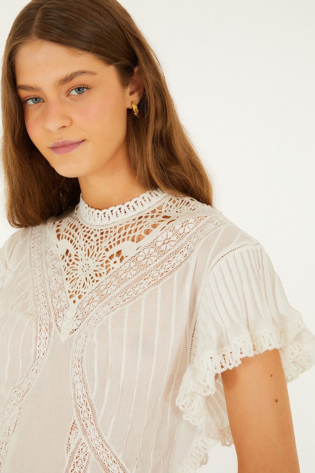 Isabelle Scallop Linen Maxi Dress