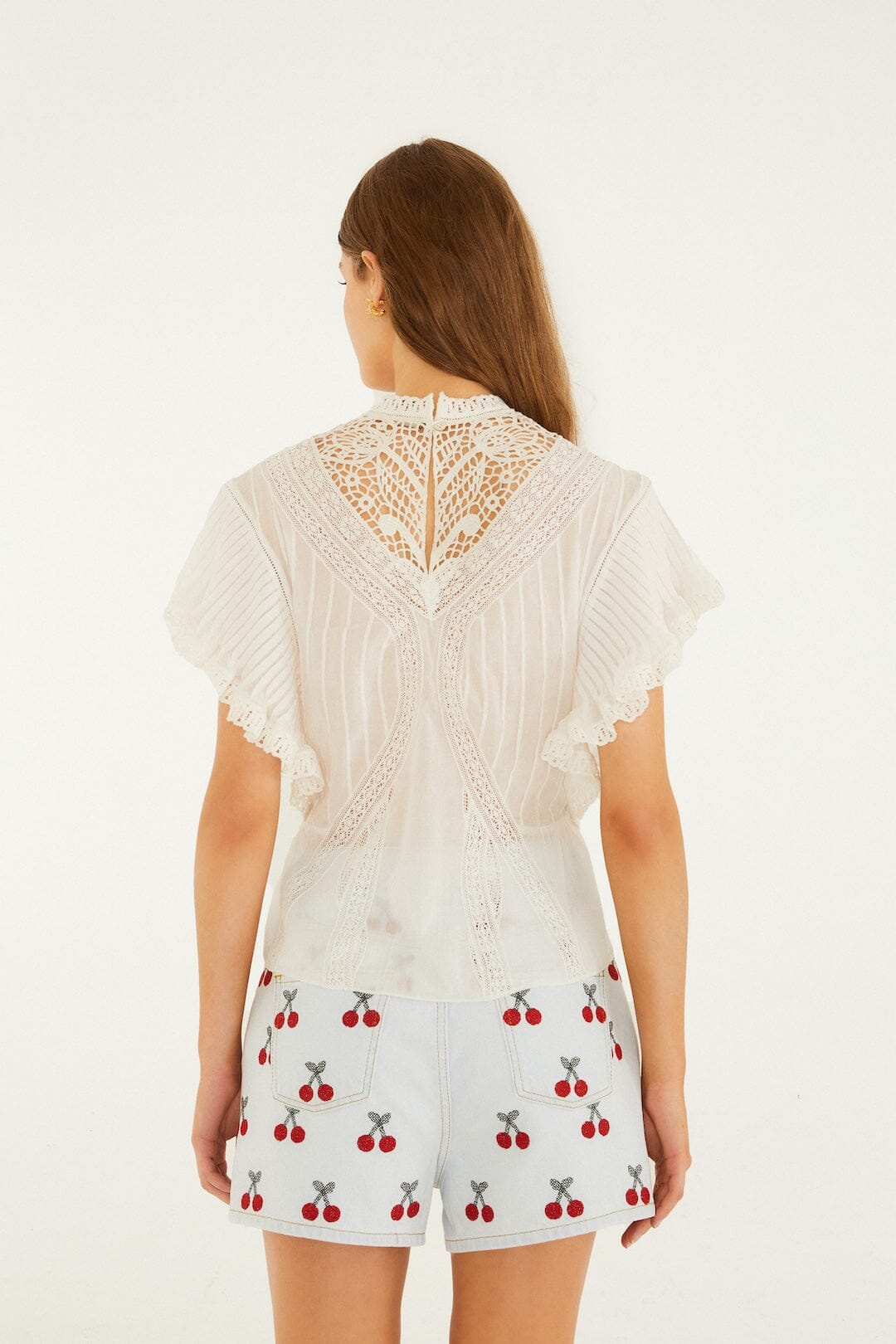 Isabelle Scallop Linen Maxi Dress