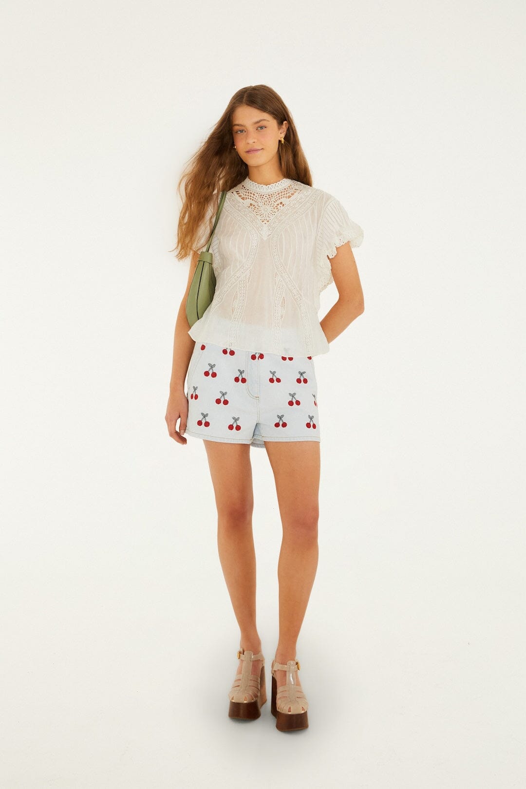Isabelle Scallop Linen Maxi Dress