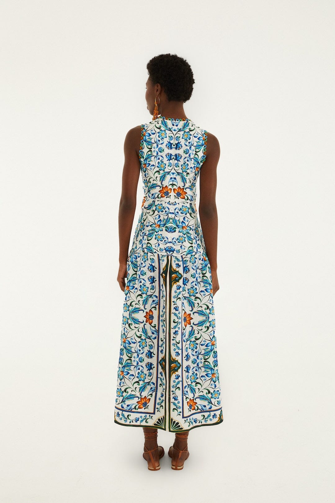Isabelle Scallop Linen Maxi Dress
