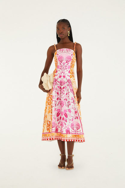Isabelle Scallop Linen Maxi Dress