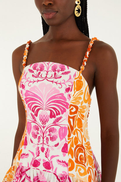 Isabelle Scallop Linen Maxi Dress