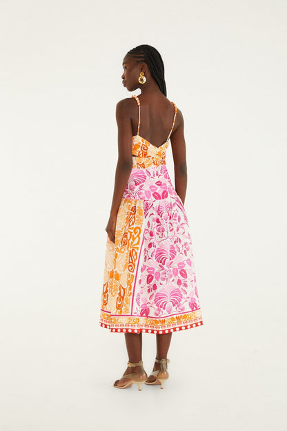 Isabelle Scallop Linen Maxi Dress