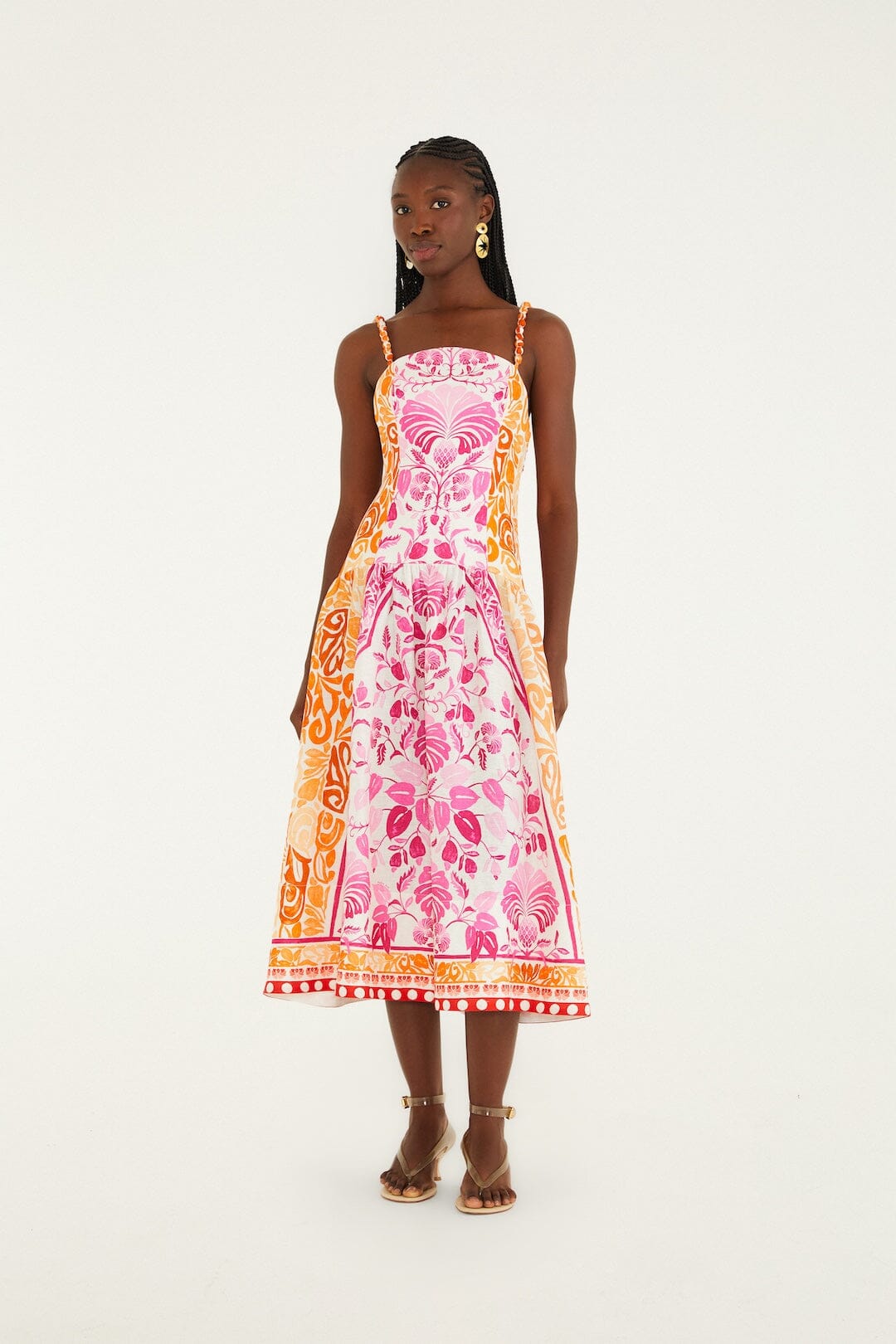 Isabelle Scallop Linen Maxi Dress