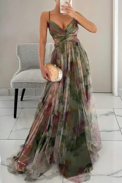 Giselle Tulle Floral Maxi Dress