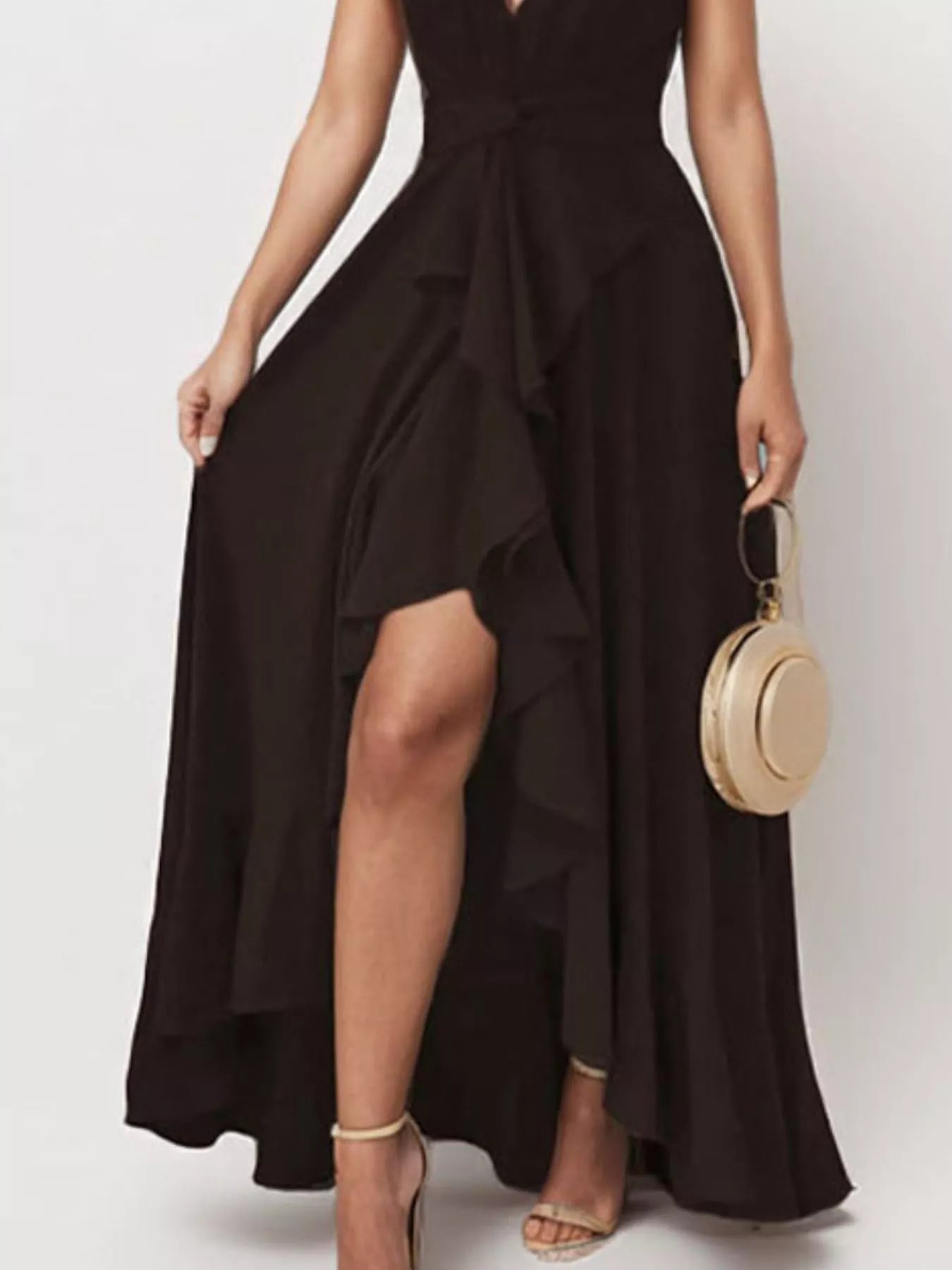 Ophelia Ruffled High-Low Maxi Dress