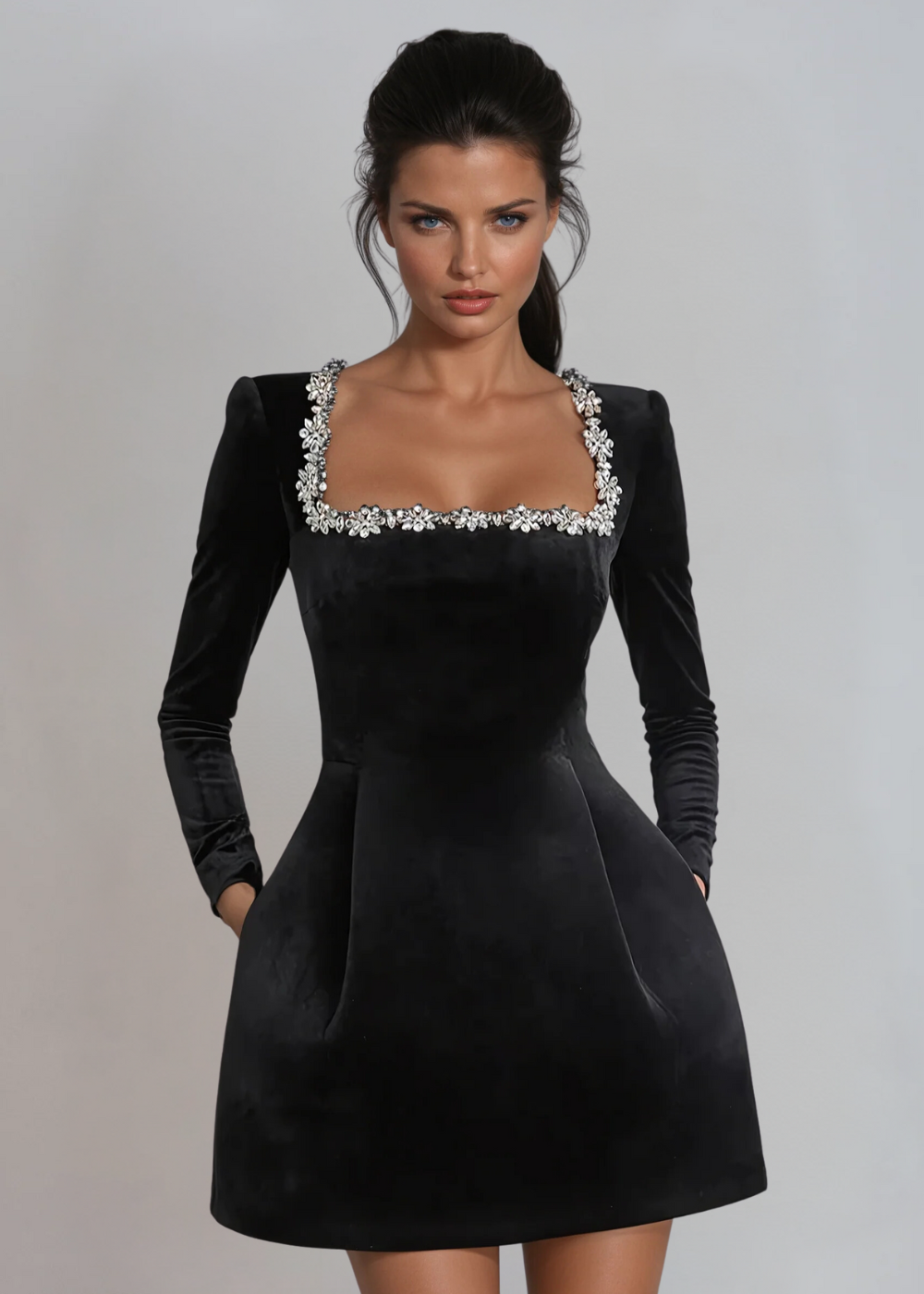 ELODIE VELVET MINI DRESS