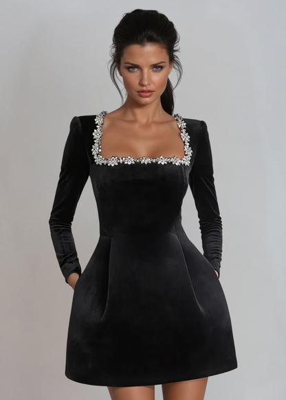 ELODIE VELVET MINI DRESS