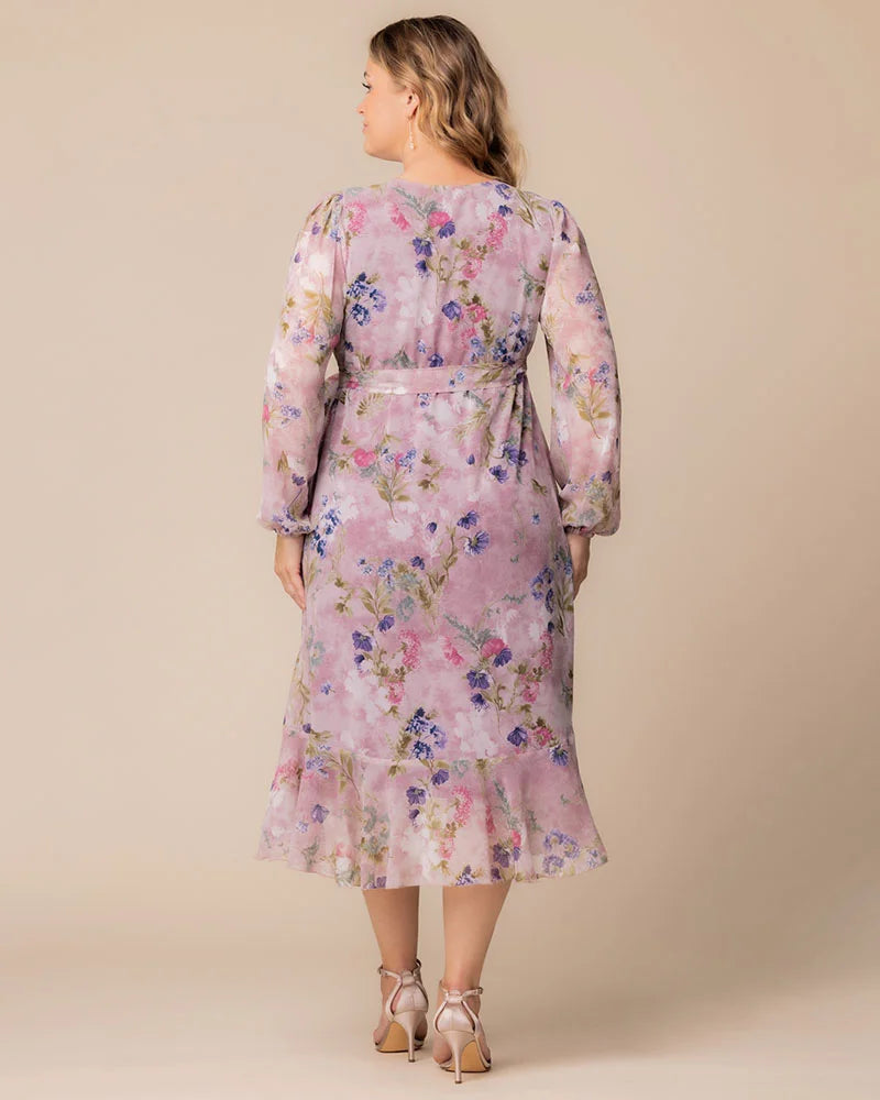 Celestine Metallic High-Low Cocktail Dress