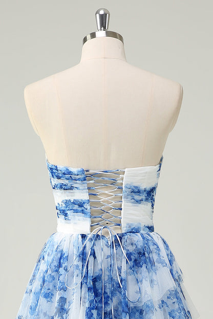 Ophelia Floral Tiered Strapless Gown