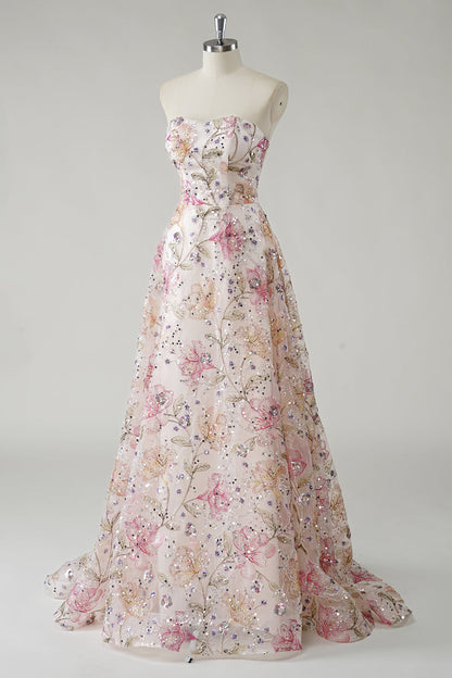Vivienne Sequin Floral Gown