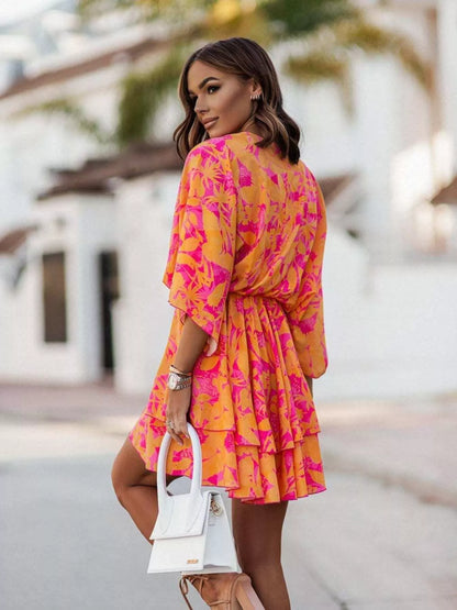 Margot Printed Surplice Mini Dress