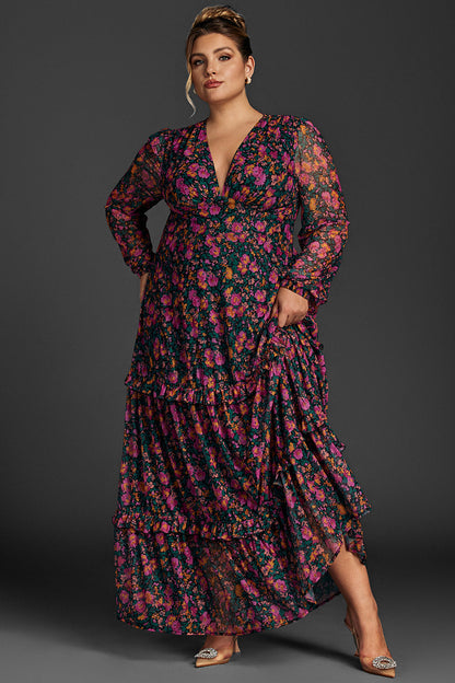 Isabelle Floral Lantern Sleeve Maxi Dress