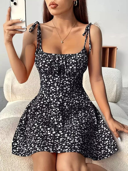 Margot Floral Tie-Strap Mini Dress