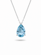Ice Blue D Teardrop Necklace