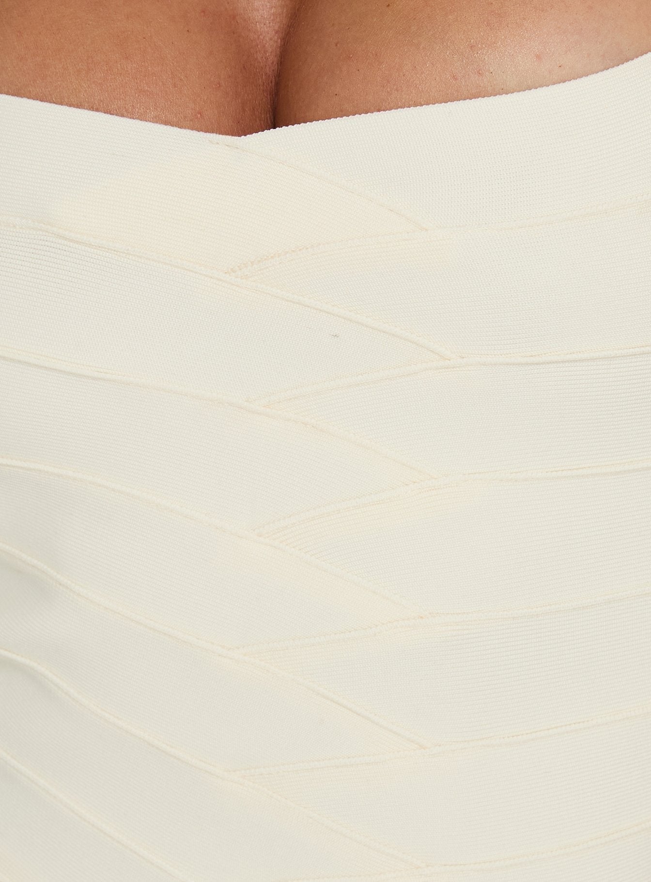 Izabette Halter Bandage Mini Dress in Cream