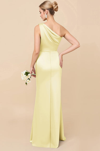 Adelaide Satin One-Shoulder Dress