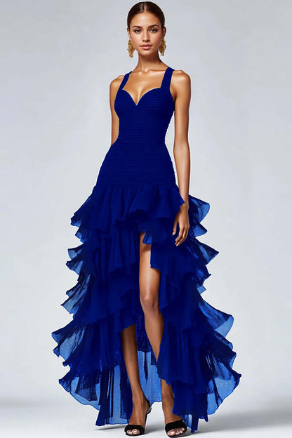 Valentina Ruffled Organza High-Low Dress