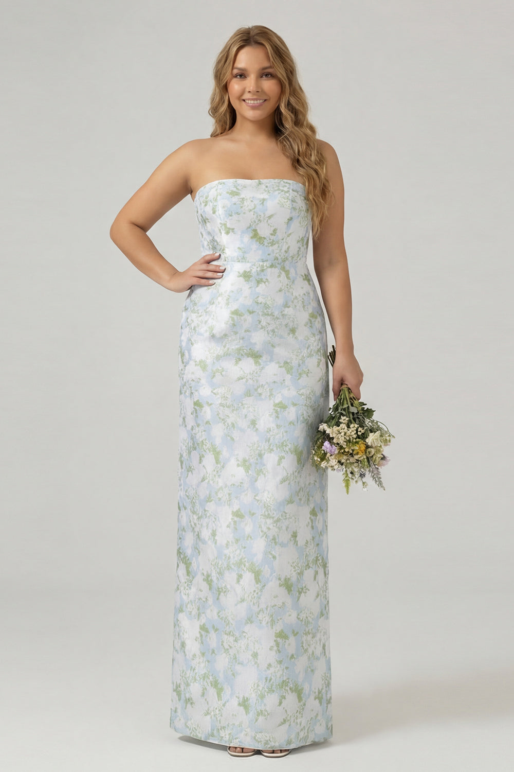 Ophelia Floral Strapless Sheath Dress