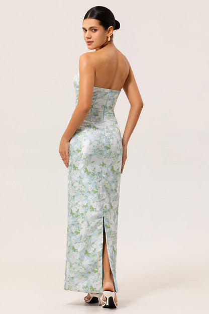 Ophelia Floral Strapless Sheath Dress