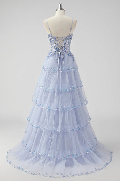 Violetta Sequin Tiered Gown