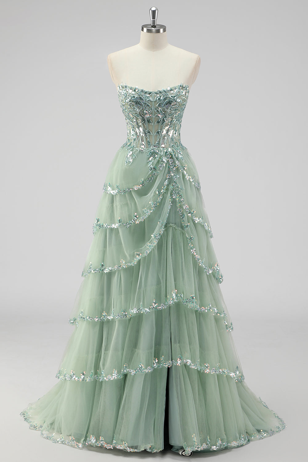 Violetta Sequin Tiered Gown
