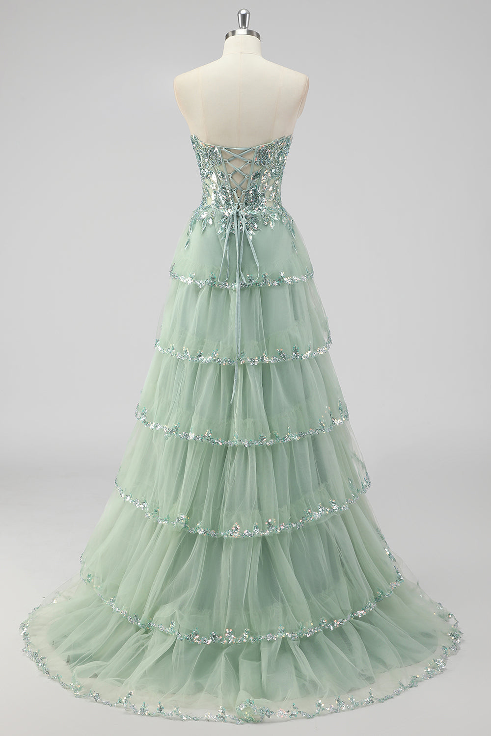 Violetta Sequin Tiered Gown
